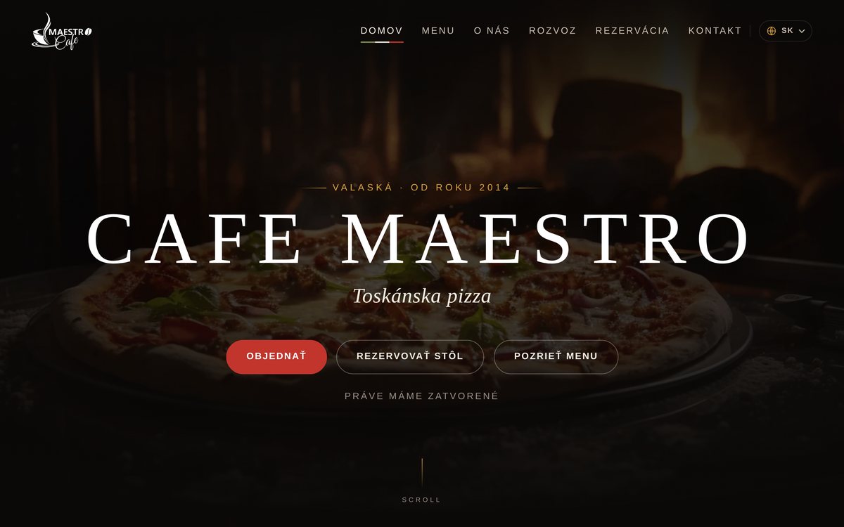 Náhľad webu Café Maestro Valaská